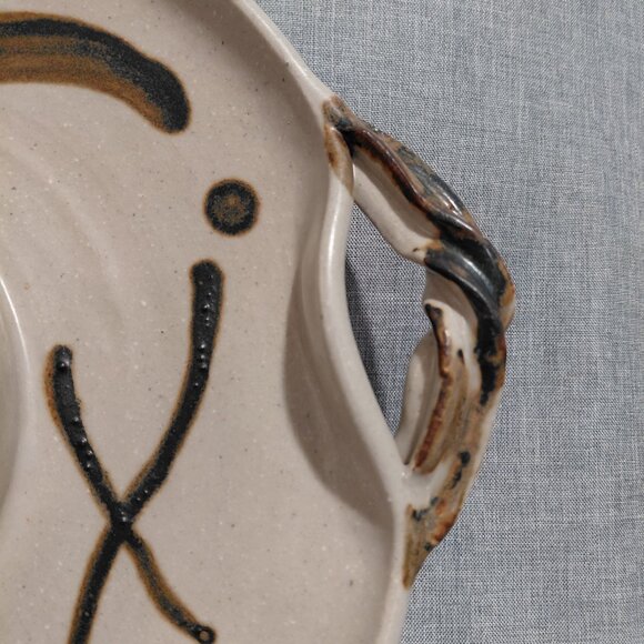 Christopher Bragg Studio Pottery Stoneware Chip and Dip 13” Serving Platter - Picture 2 of 7